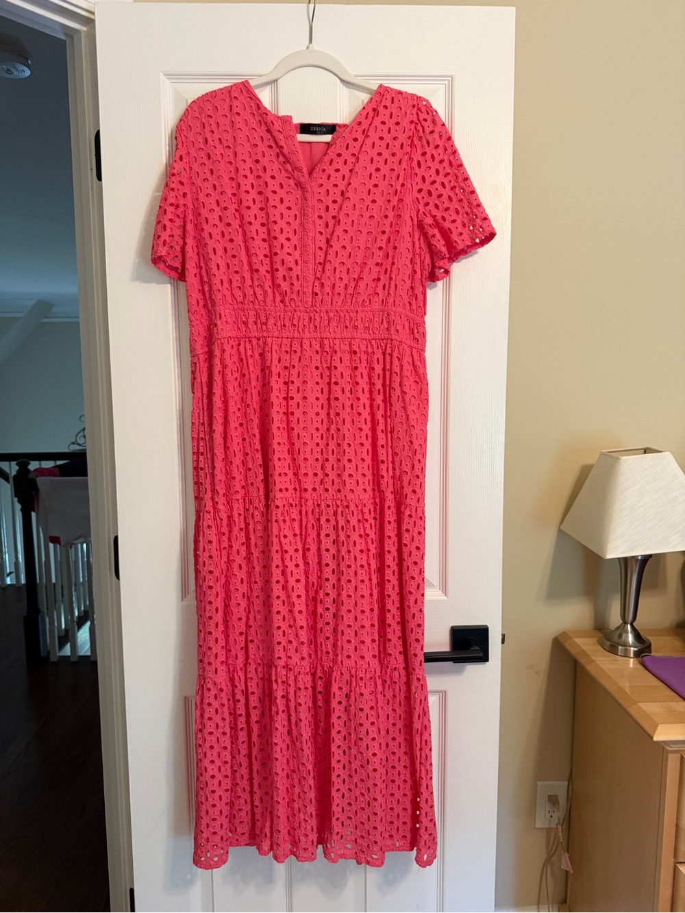 Pink Eyelet Maxi Dress
